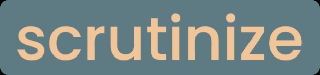 Logo that says Scrutinize